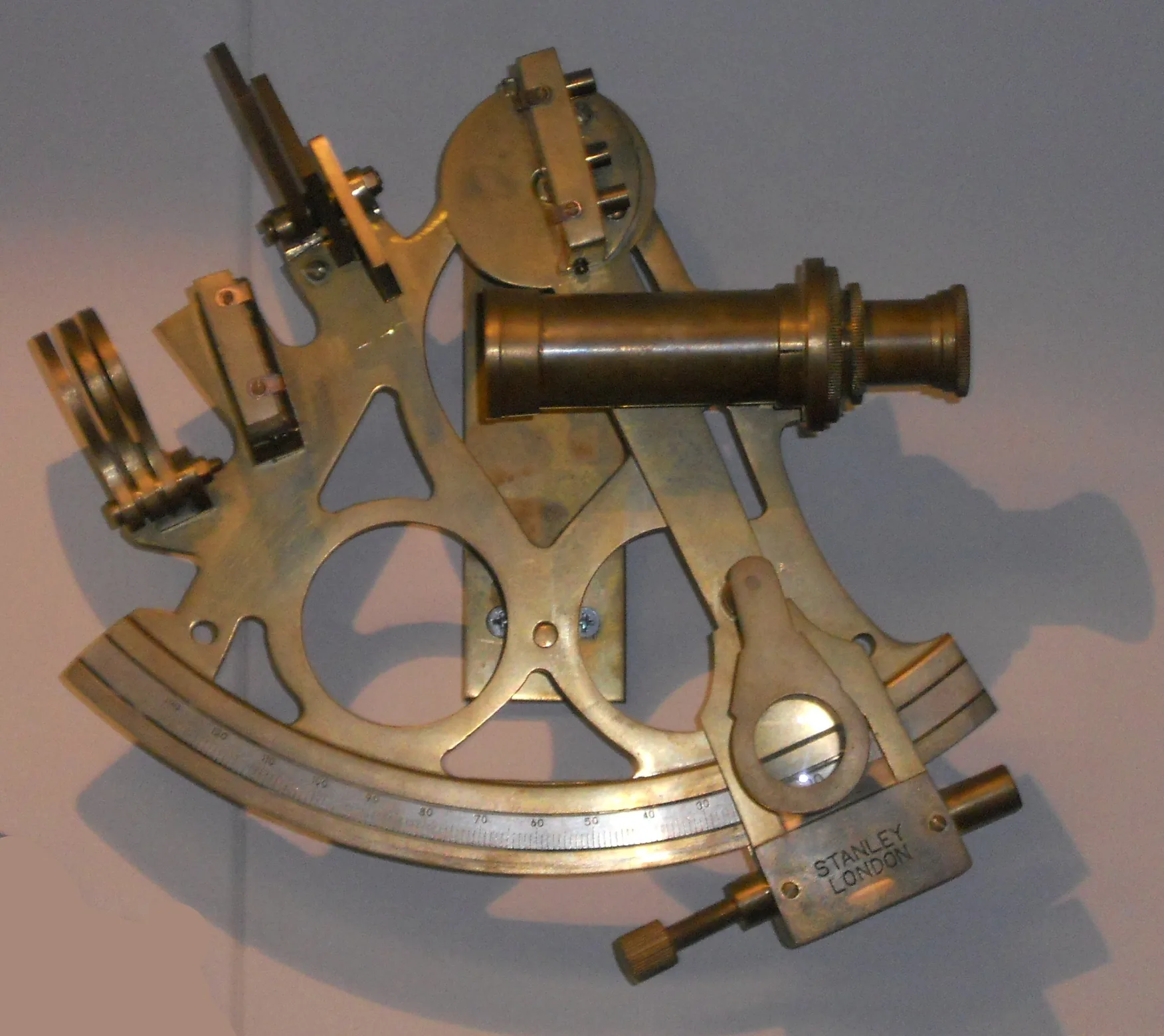 Antique sextant navigation instrument